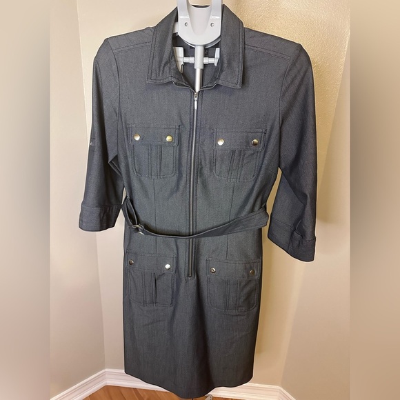 Sharagano Charcoal Utility Dress - Picture 1 of 4